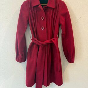 Theory Red Wool Tie Waist Coat